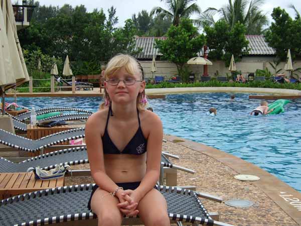 Relaxing by the pool!